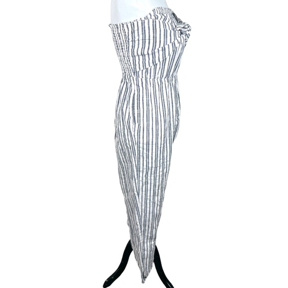 Aerie Strapless Striped Jumpsuit White Blue Size Small - Picture 3 of 7